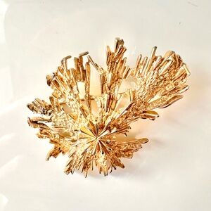 Rare Vintage Trifari Mid-Century Modernist Statement Piece Gold Tone Pin Brooch